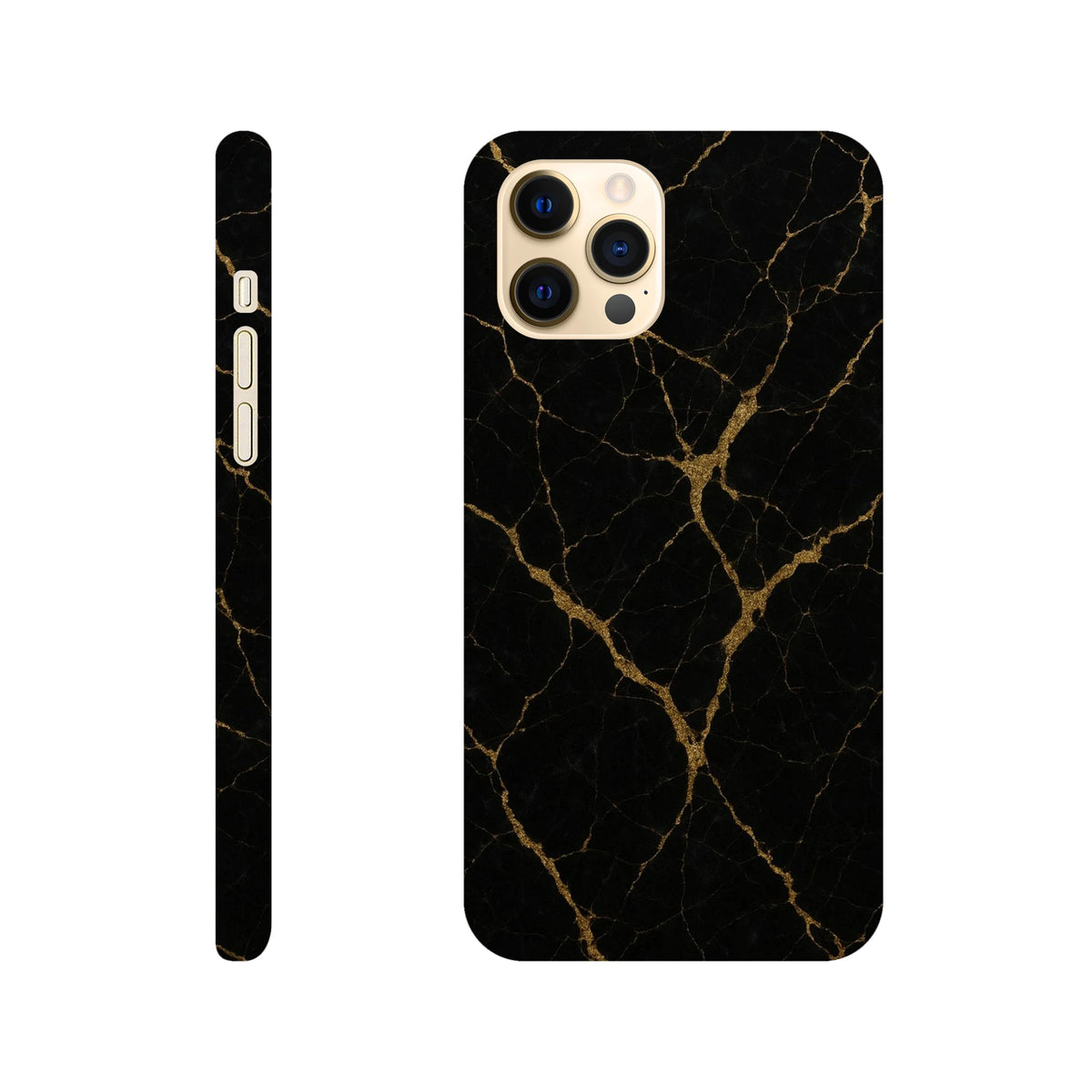 Marble Hard Shell Case for iPhone 12 Pro Max – Black Marble