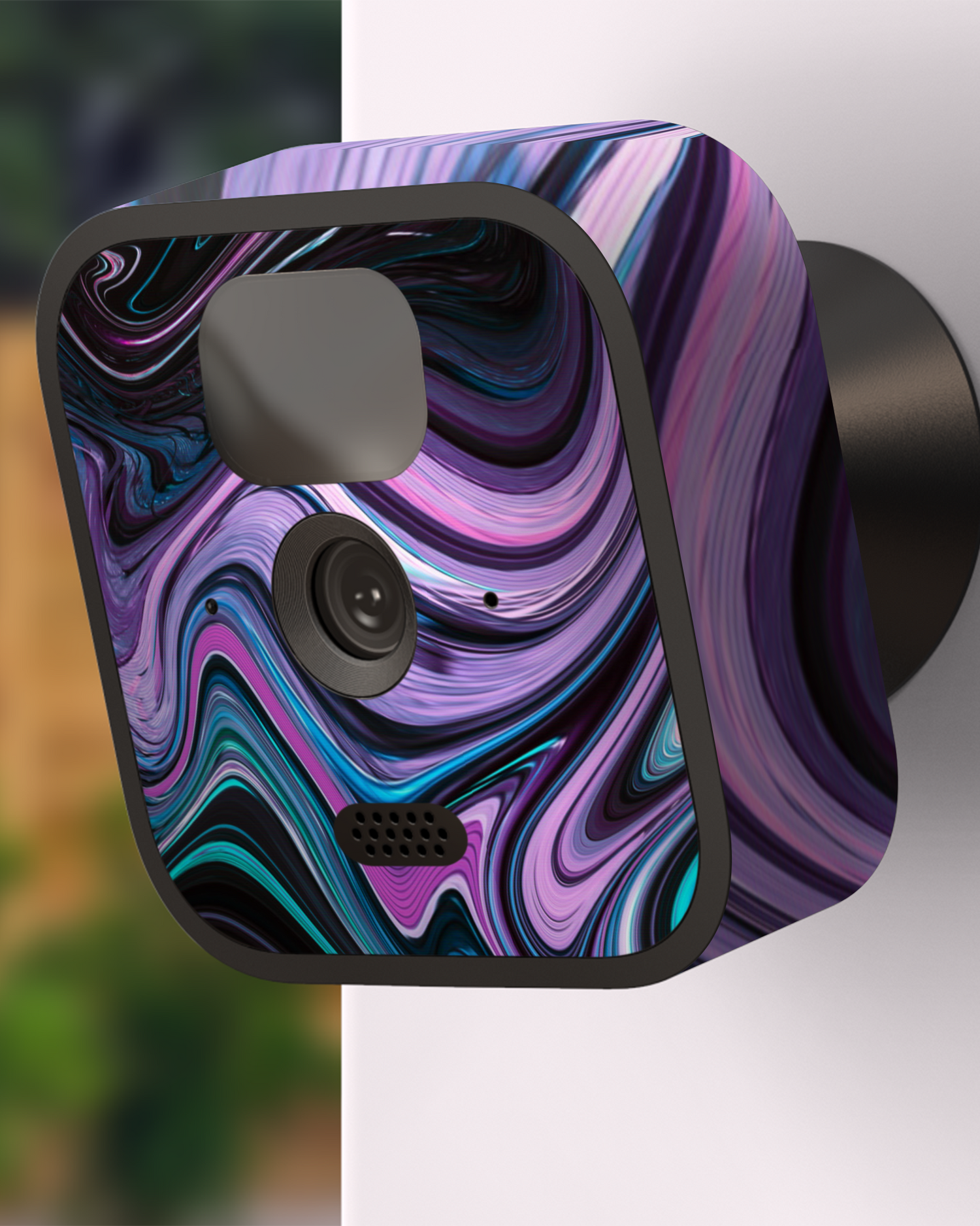 Digital Swirl Camera Skin Blink Outdoor (2020) attached to exterior wall