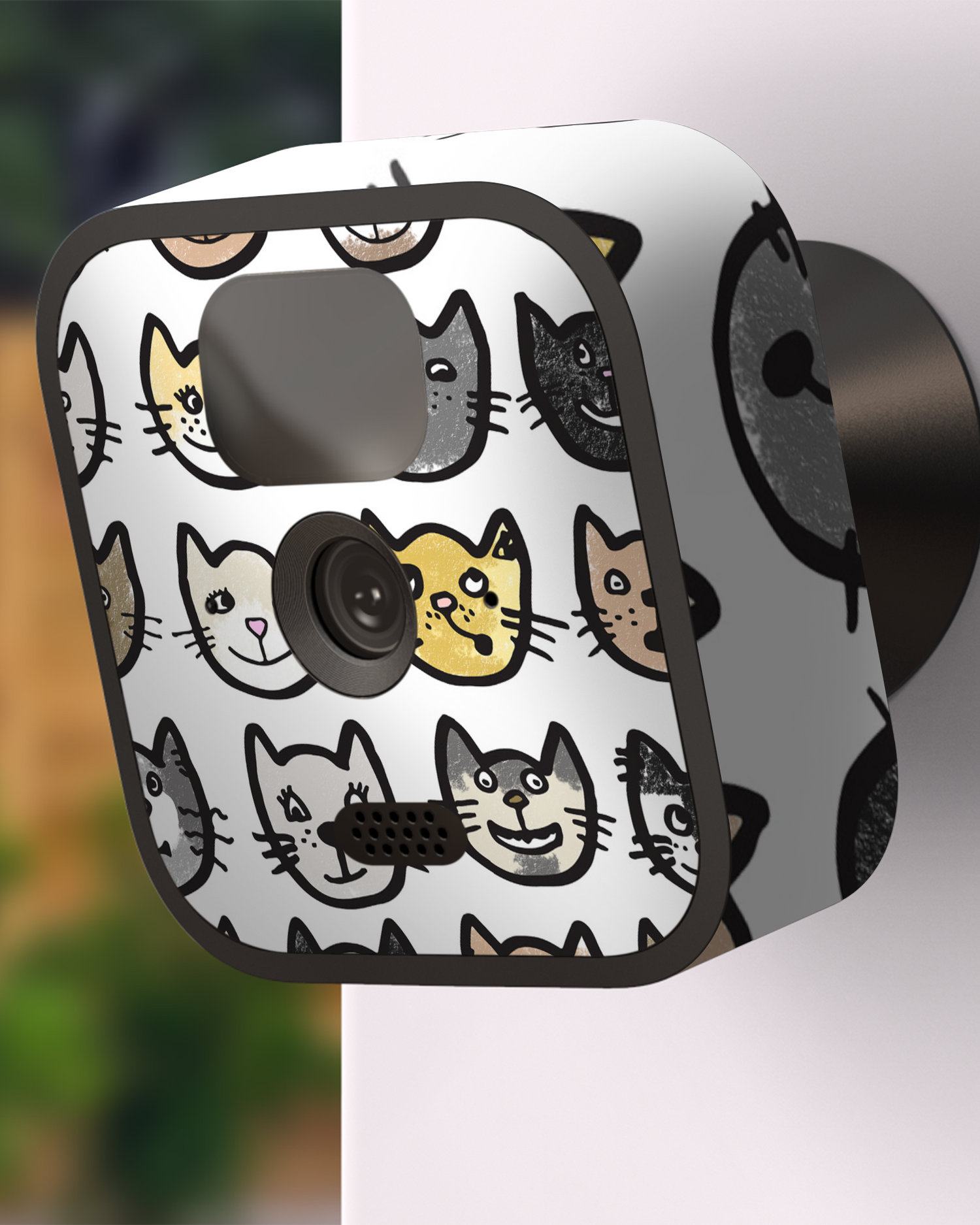 28 Cats Camera Skin Blink Outdoor (2020) attached to exterior wall