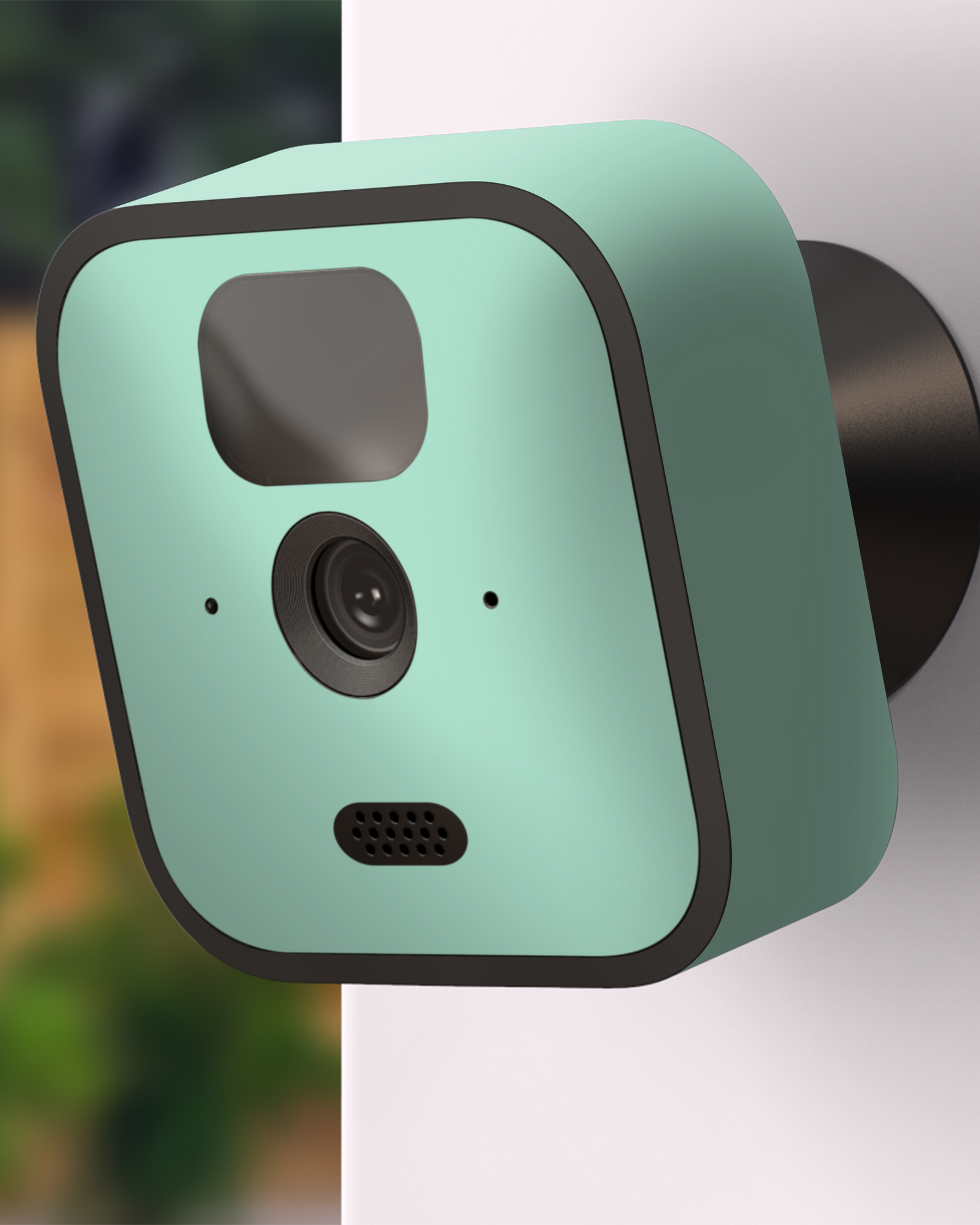 LIGHT GREEN Camera Skin Blink Outdoor (2020) attached to exterior wall