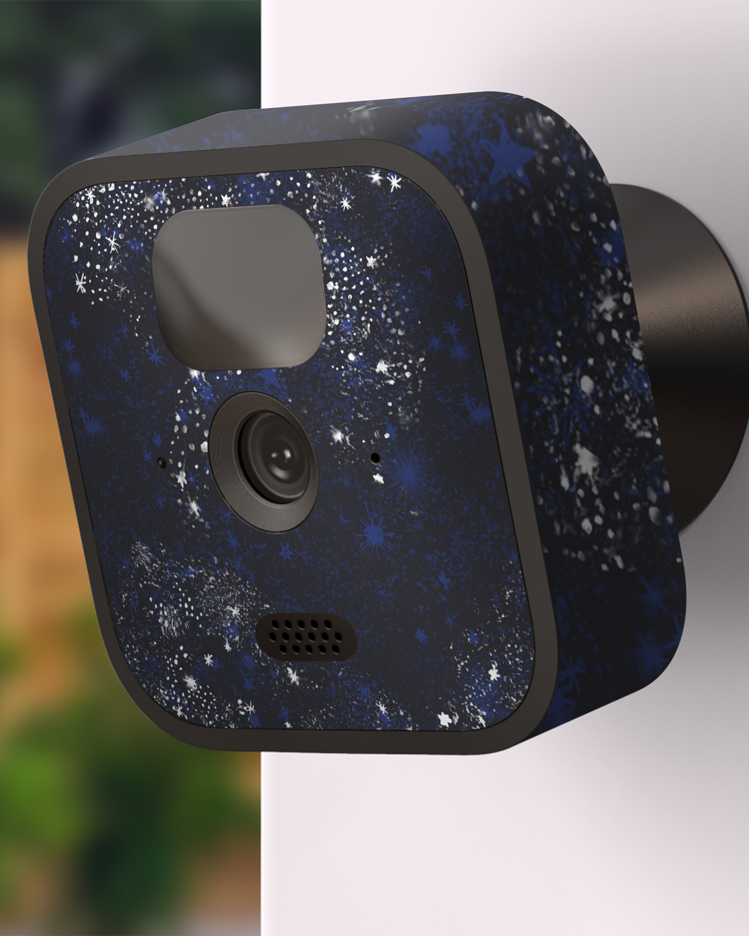 Starry Night Sky Camera Skin Blink Outdoor (2020) attached to exterior wall