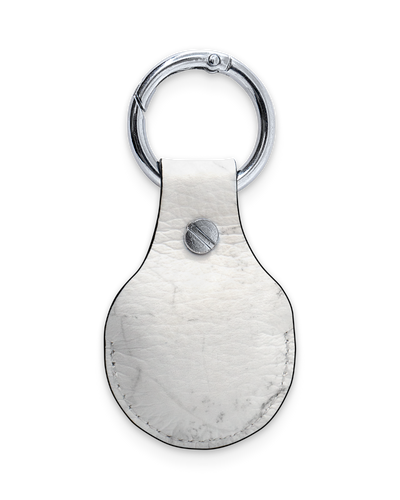 AirTag Holder with Design: White Marble