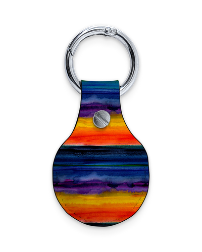 AirTag Holder with Design: Striped Tie Dye