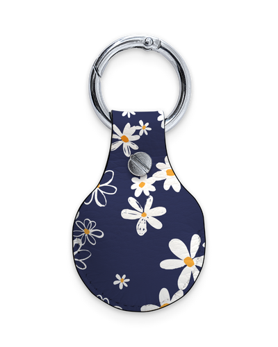 AirTag Holder with Design: Navy Daisies
