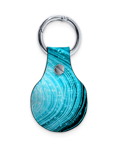 AirTag Holder with Design: Turquoise Ripples