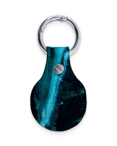 AirTag Holder with Design: Deep Turquoise Sparkle