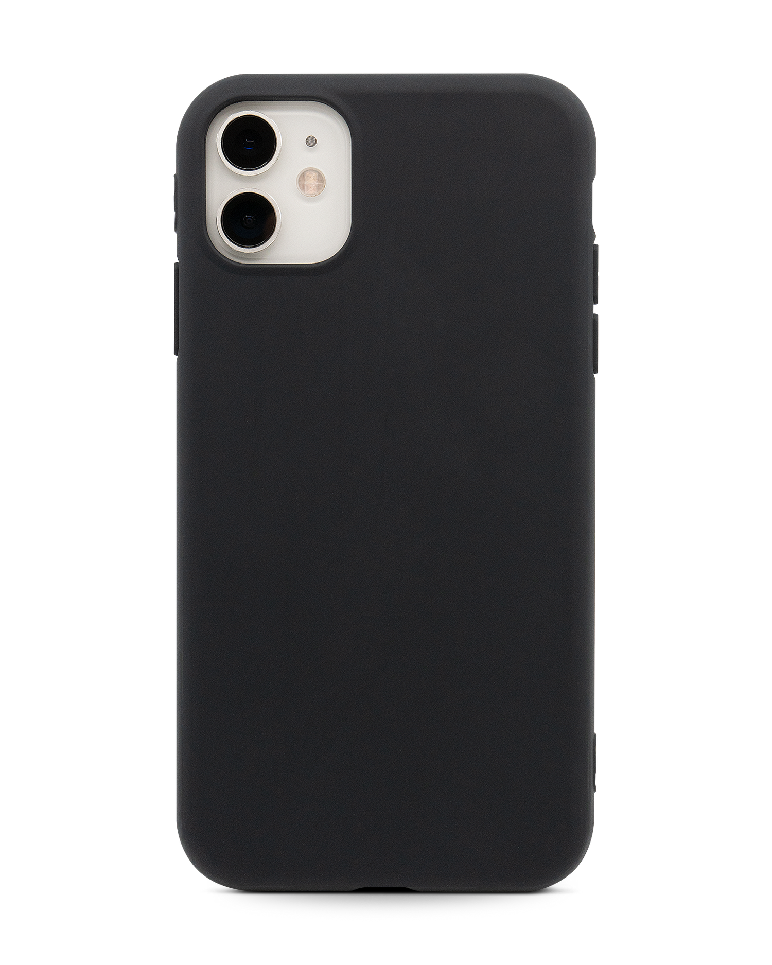 Black Silicone Phone Case for iPhone 11: Front view
