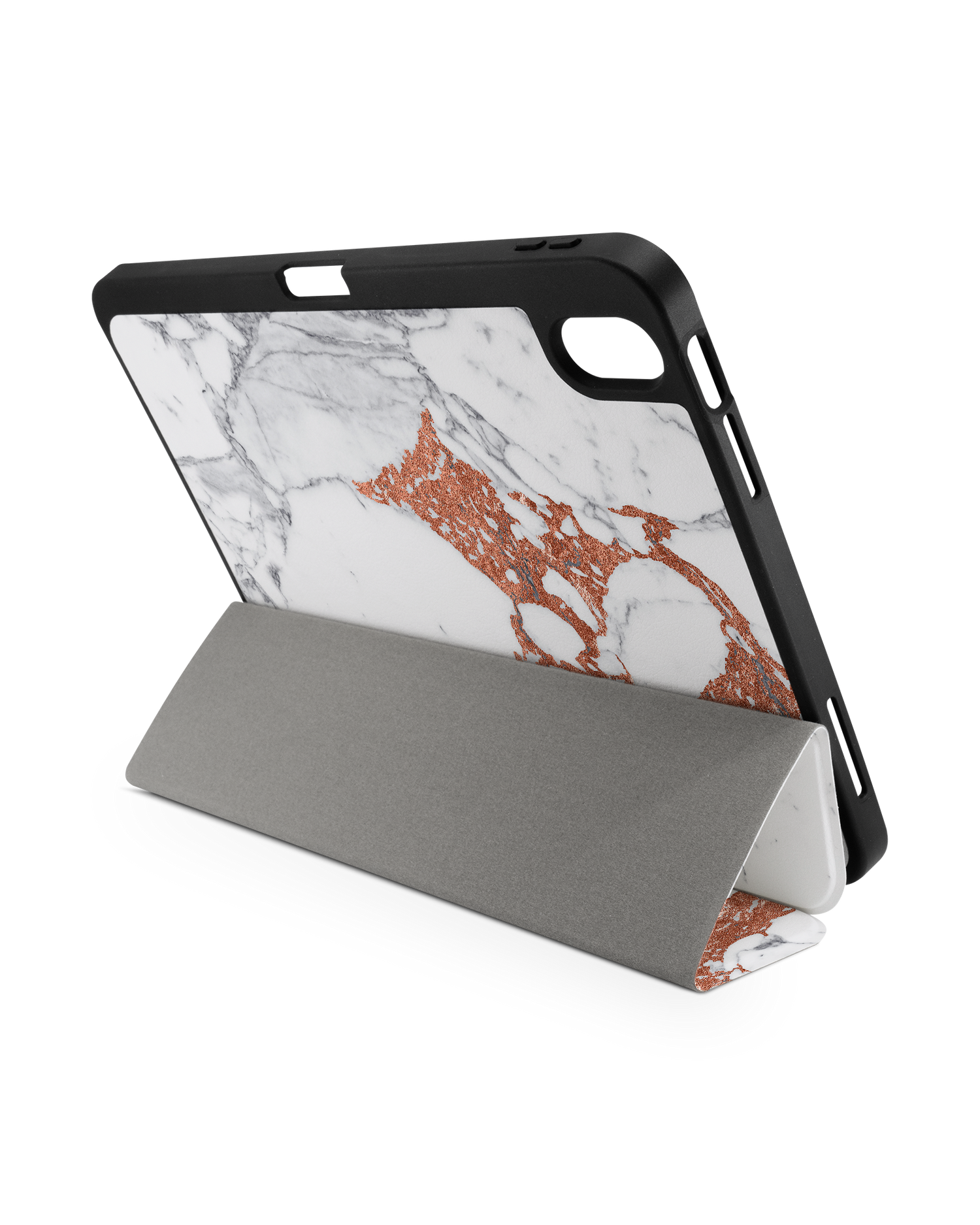 Marble Mix iPad Case with Pencil Holder for Apple iPad (10th Generation): Set up in landscape format (back view)