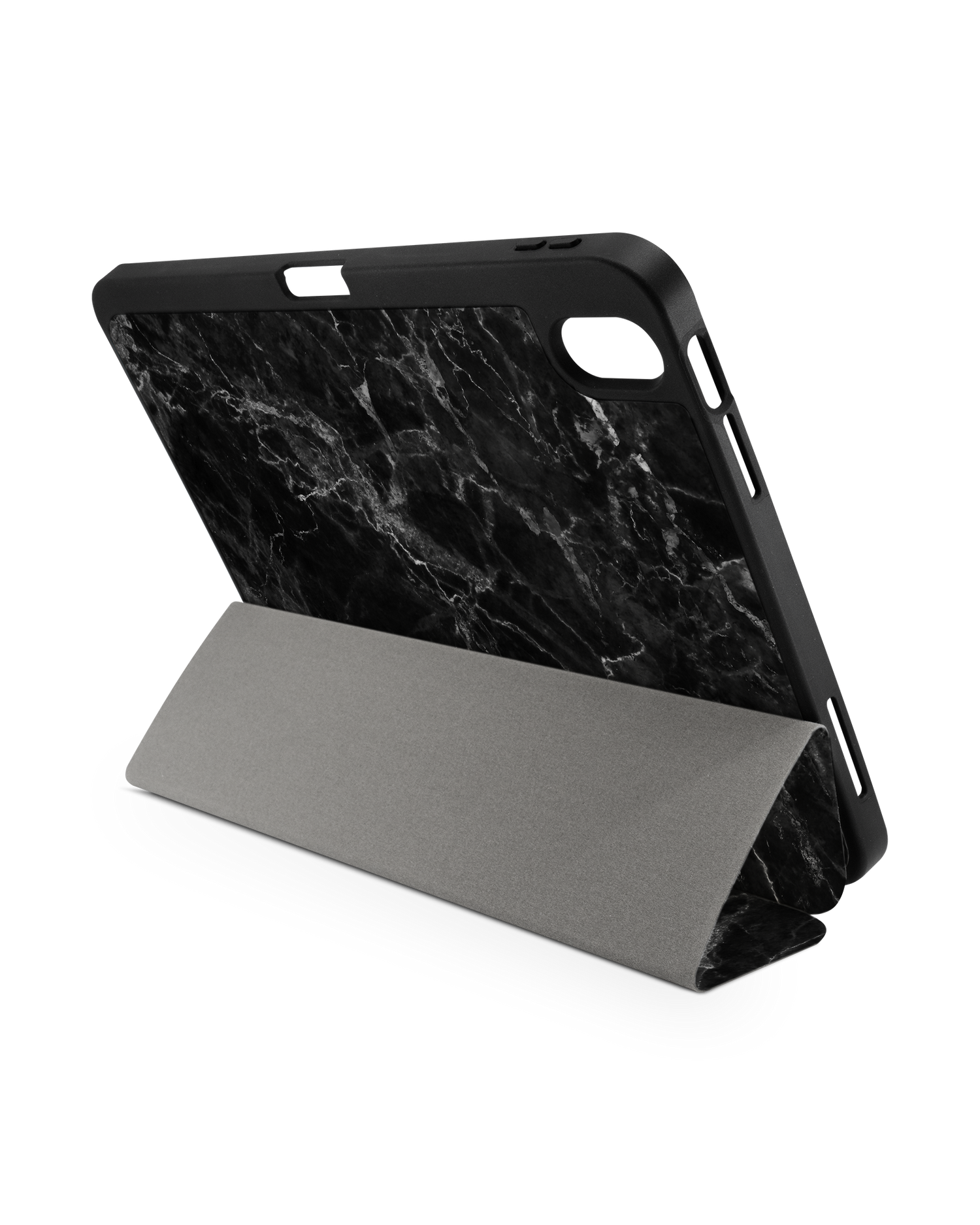 Midnight Marble iPad Case with Pencil Holder for Apple iPad (10th Generation): Set up in landscape format (back view)