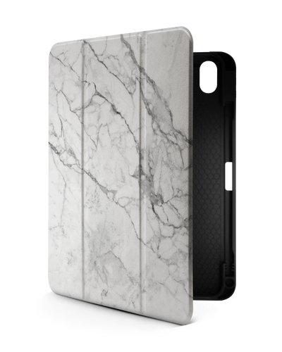 White Marble iPad Case with Pencil Holder for Apple iPad (10th Generation)