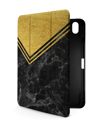 Gold Marble iPad Case with Pencil Holder for Apple iPad (10th Generation)