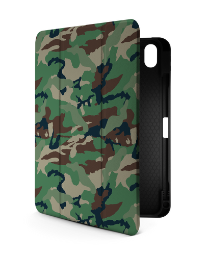 Green and Brown Camo iPad Case with Pencil Holder for Apple iPad (10th Generation)