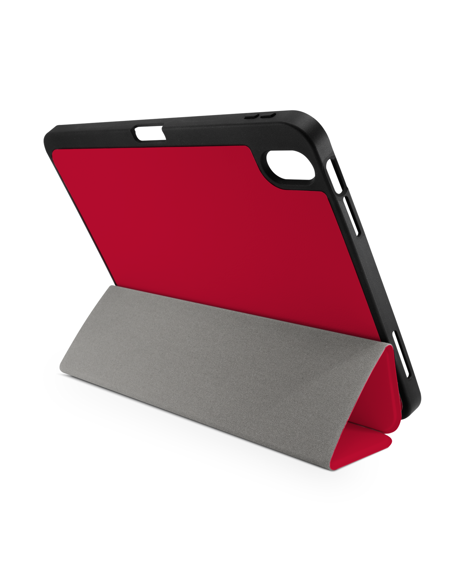 RED iPad Case with Pencil Holder for Apple iPad (10th Generation): Set up in landscape format (back view)