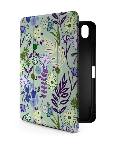 Pretty Purple Flowers iPad Case with Pencil Holder for Apple iPad (10th Generation)