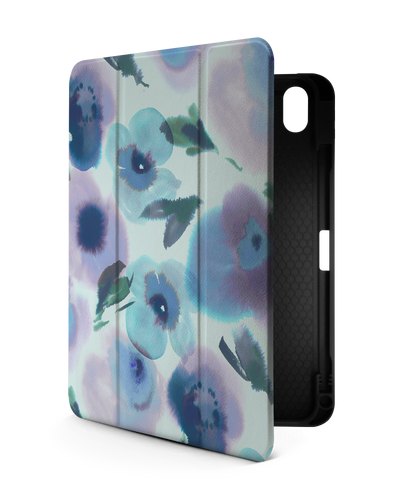 Watercolour Flowers Blue iPad Case with Pencil Holder for Apple iPad (10th Generation)