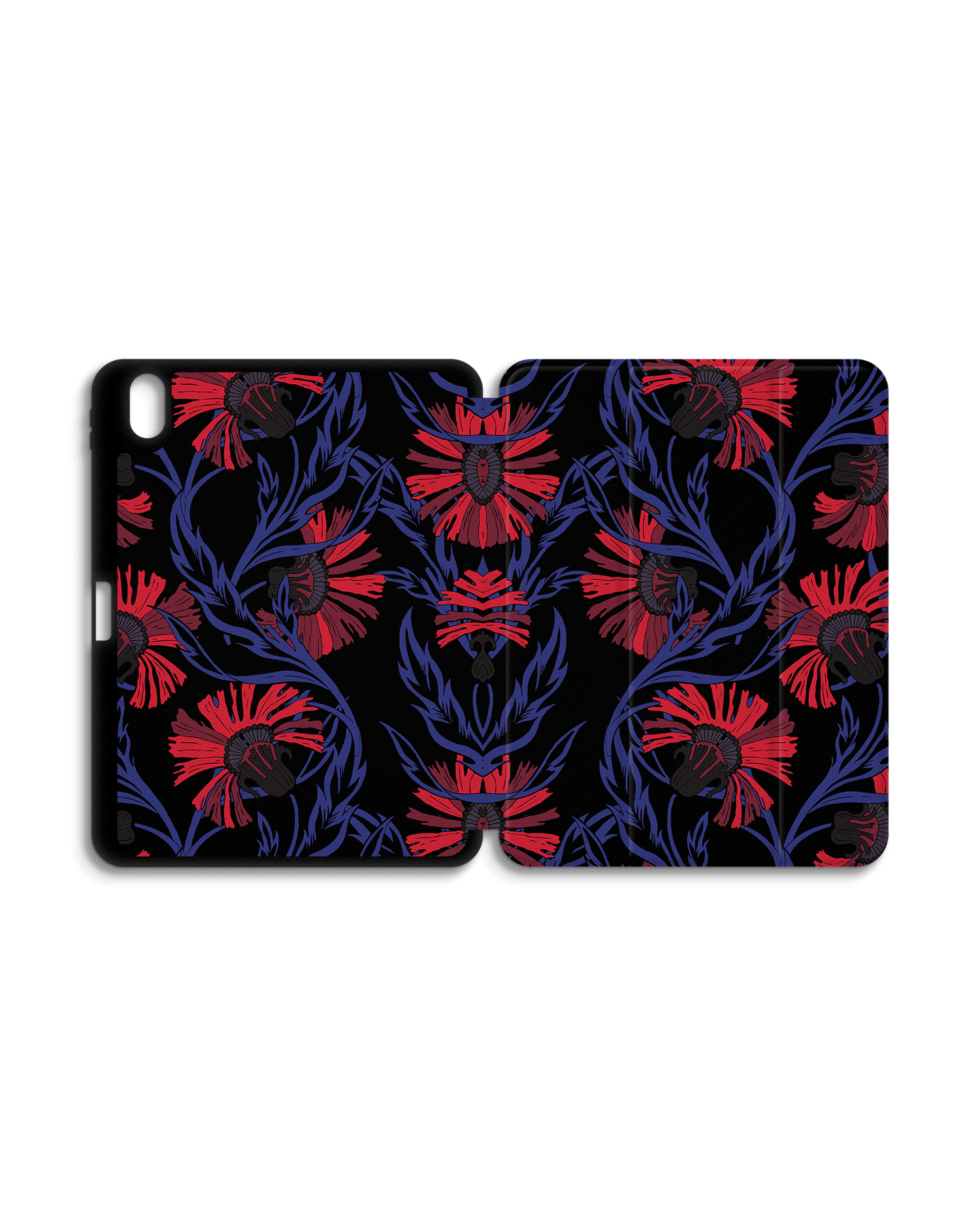Midnight Floral iPad Case with Pencil Holder for Apple iPad (10th Generation): Opened exterior view