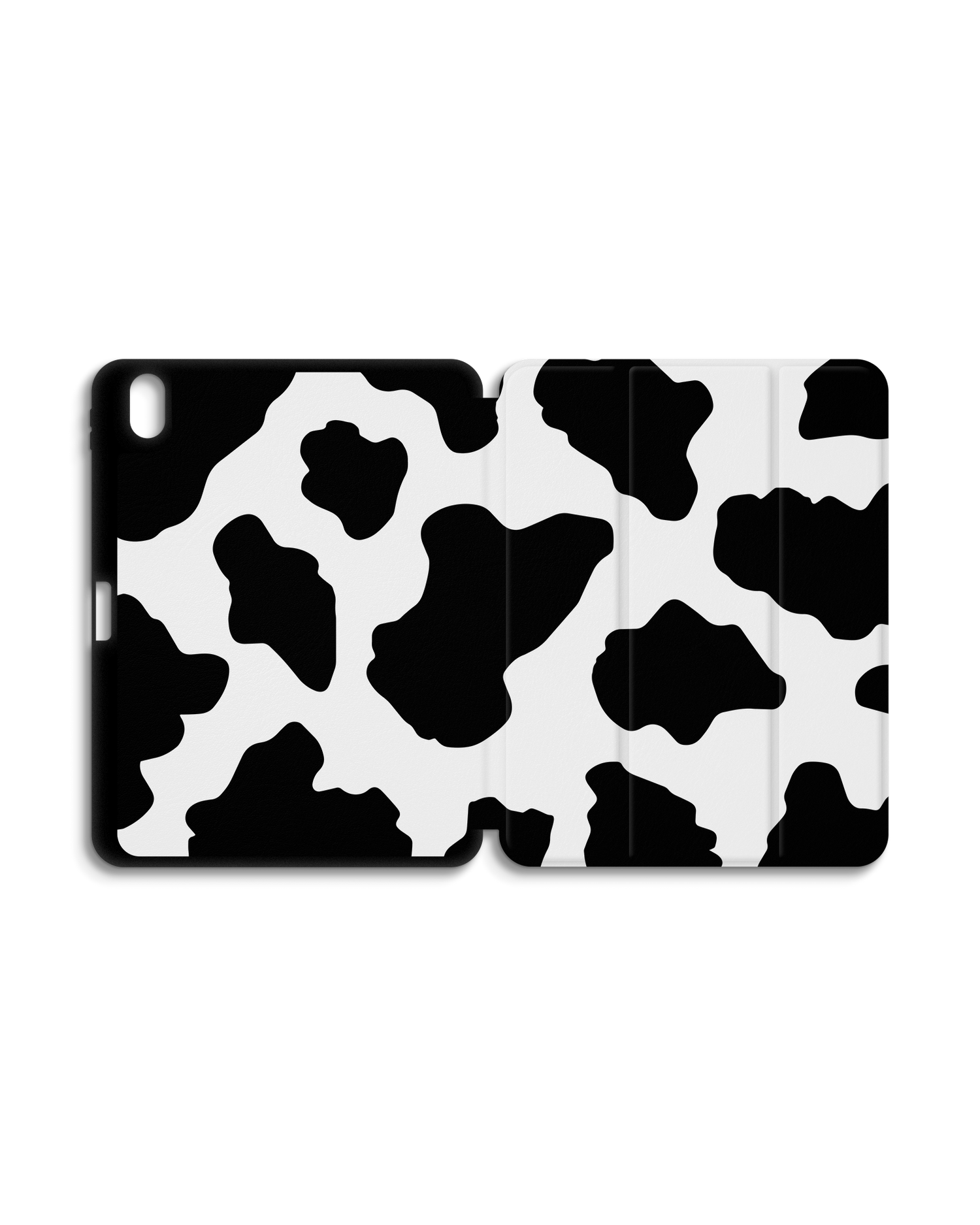 Cow Print 2 iPad Case with Pencil Holder for Apple iPad (10th Generation): Opened exterior view