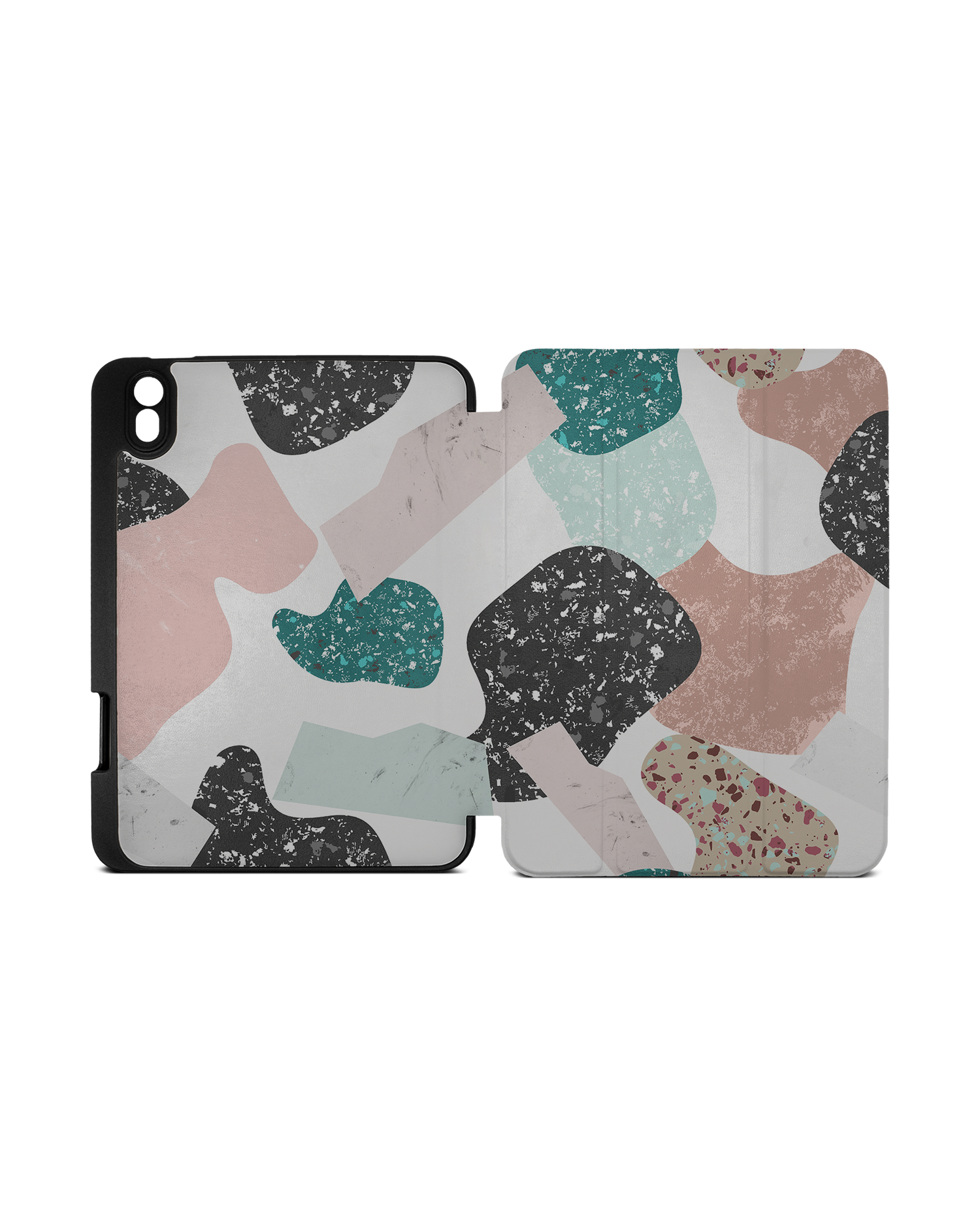 Scattered Shapes iPad Case with Pencil Holder Apple iPad mini 6 (2021): Opened exterior view