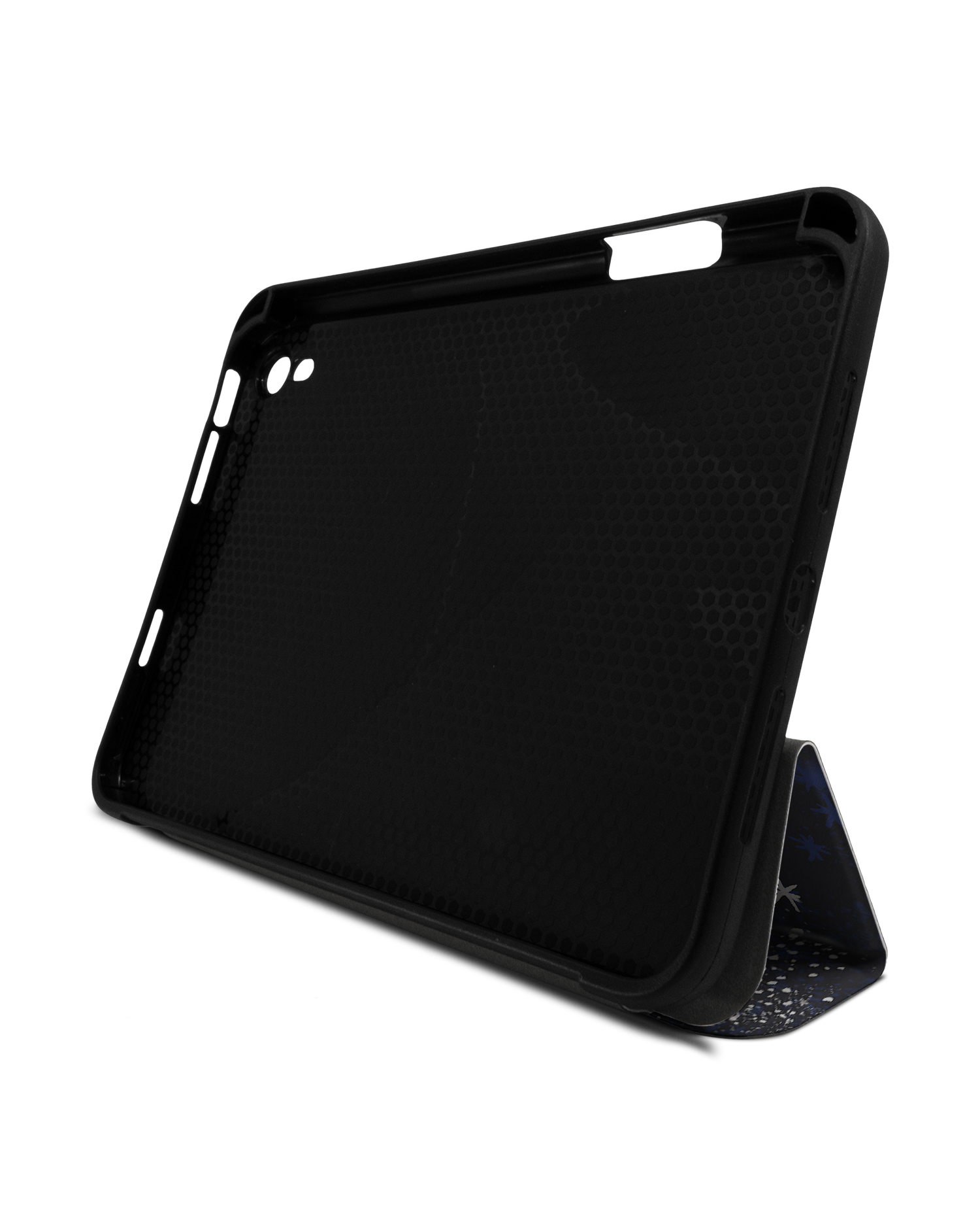 Starry Night Sky iPad Case with Pencil Holder Apple iPad mini 6 (2021): Set up in landscape format (front view)