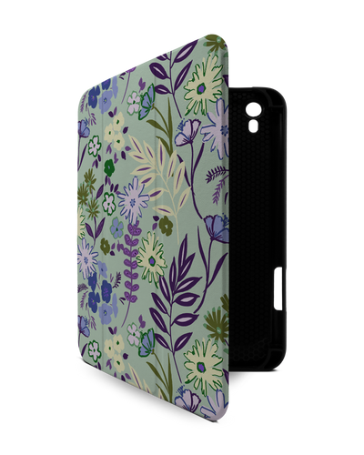 Pretty Purple Flowers iPad Case with Pencil Holder Apple iPad mini 6 (2021)