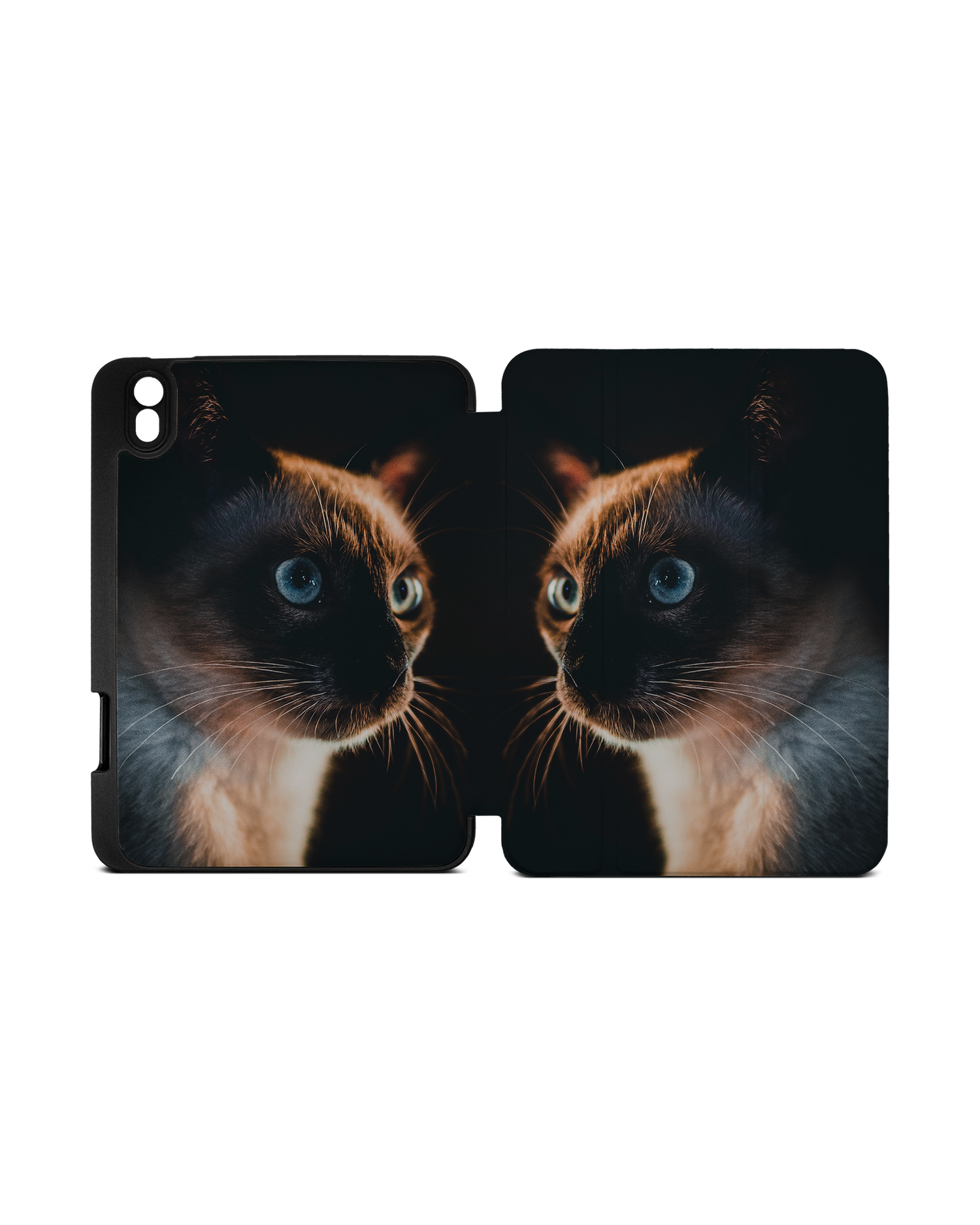 Siamese Cat iPad Case with Pencil Holder Apple iPad mini 6 (2021): Opened exterior view