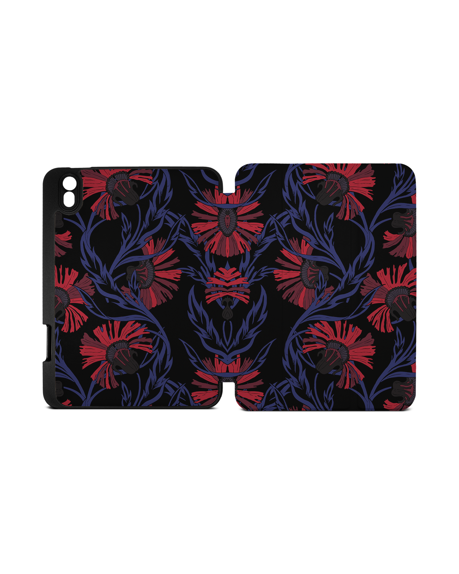 Midnight Floral iPad Case with Pencil Holder Apple iPad mini 6 (2021): Opened exterior view