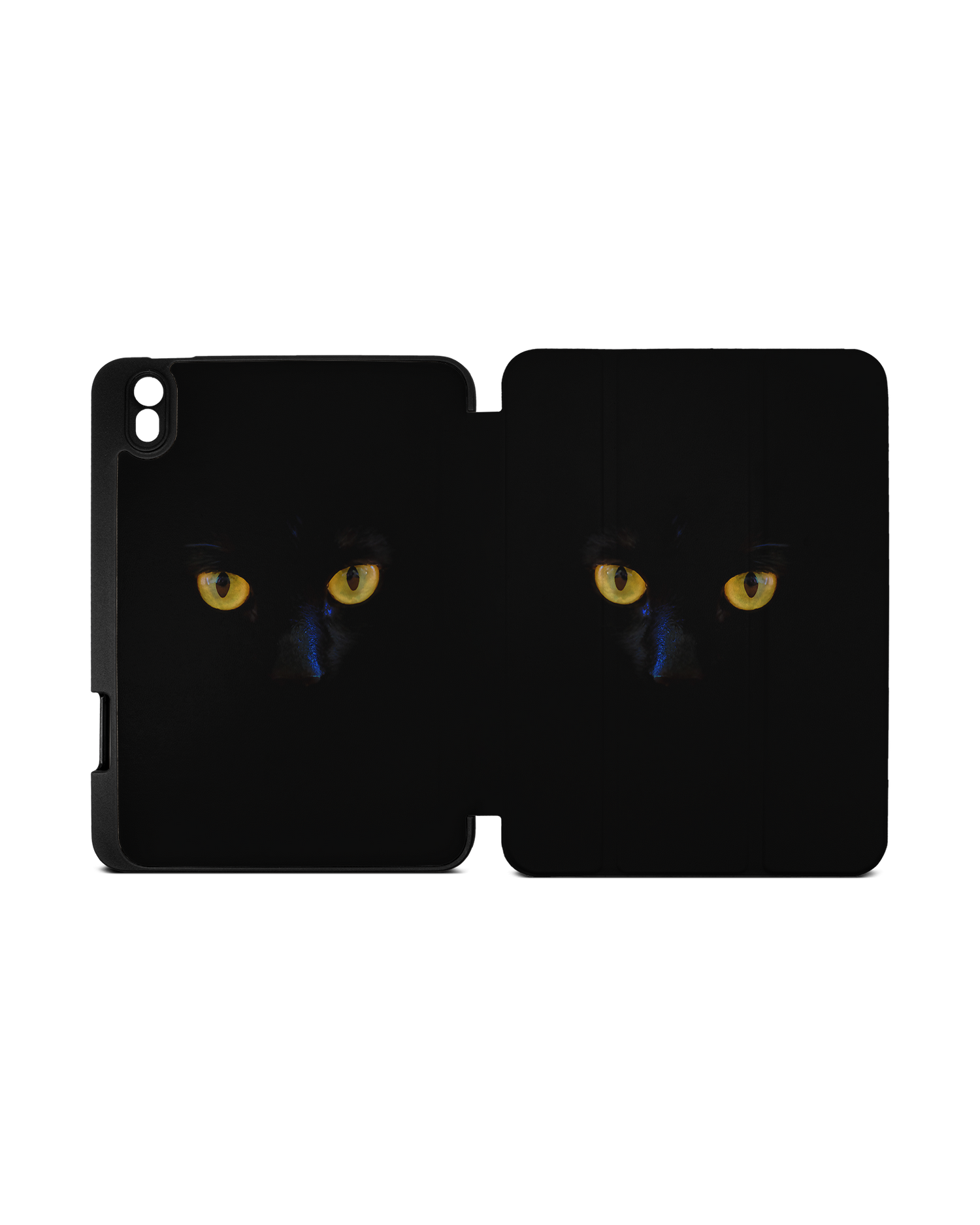 Black Cat iPad Case with Pencil Holder Apple iPad mini 6 (2021): Opened exterior view
