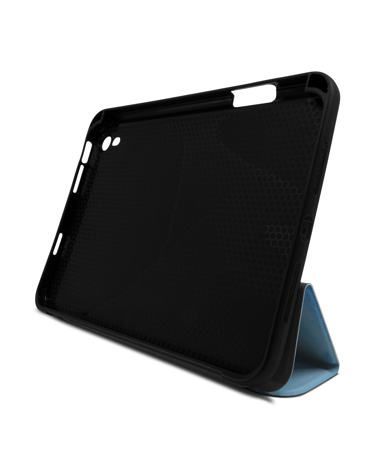 Cool Blues iPad Case with Pencil Holder Apple iPad mini 6 (2021): Set up in landscape format (front view)