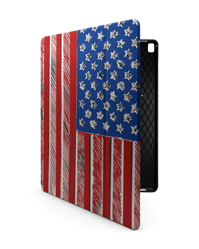 American Flag Color iPad Case with Pencil Holder for Apple iPad Pro 2 12.9" (2017)