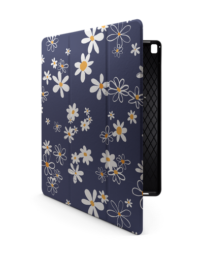 Navy Daisies iPad Case with Pencil Holder for Apple iPad Pro 2 12.9" (2017)