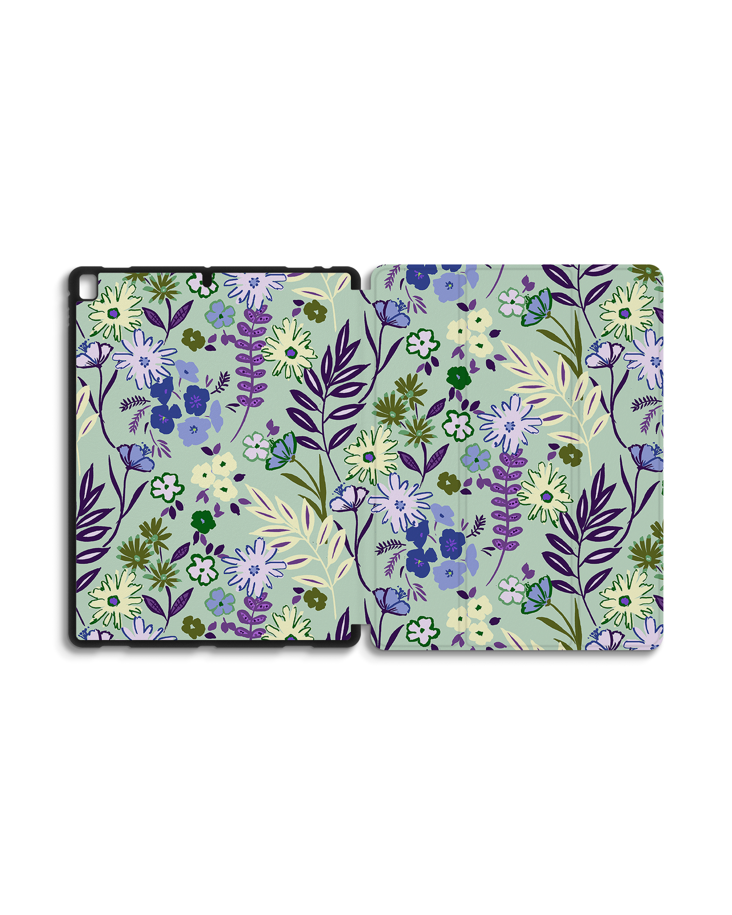 Pretty Purple Flowers iPad Case with Pencil Holder for Apple iPad Pro 2 12.9