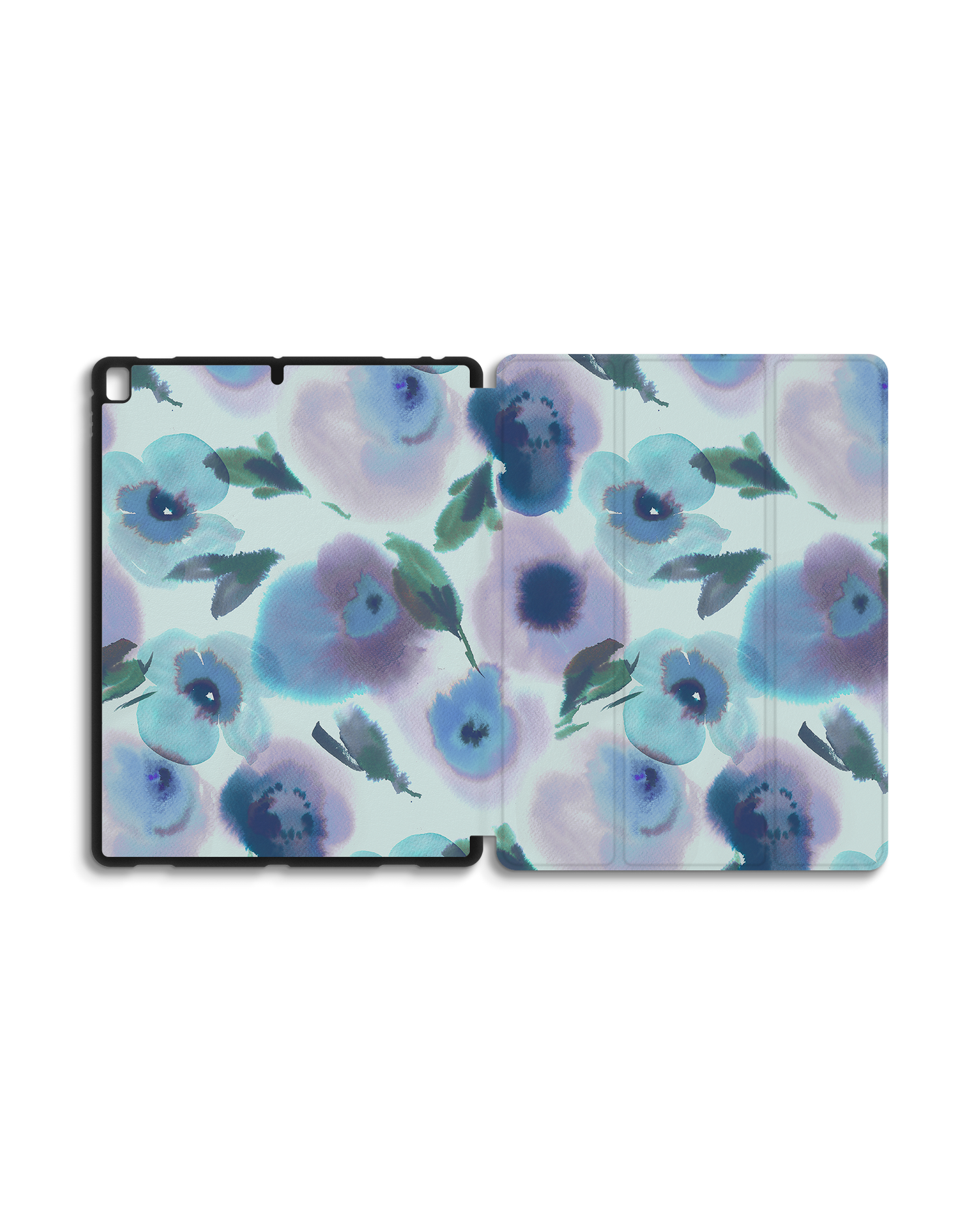 Watercolour Flowers Blue iPad Case with Pencil Holder for Apple iPad Pro 2 12.9