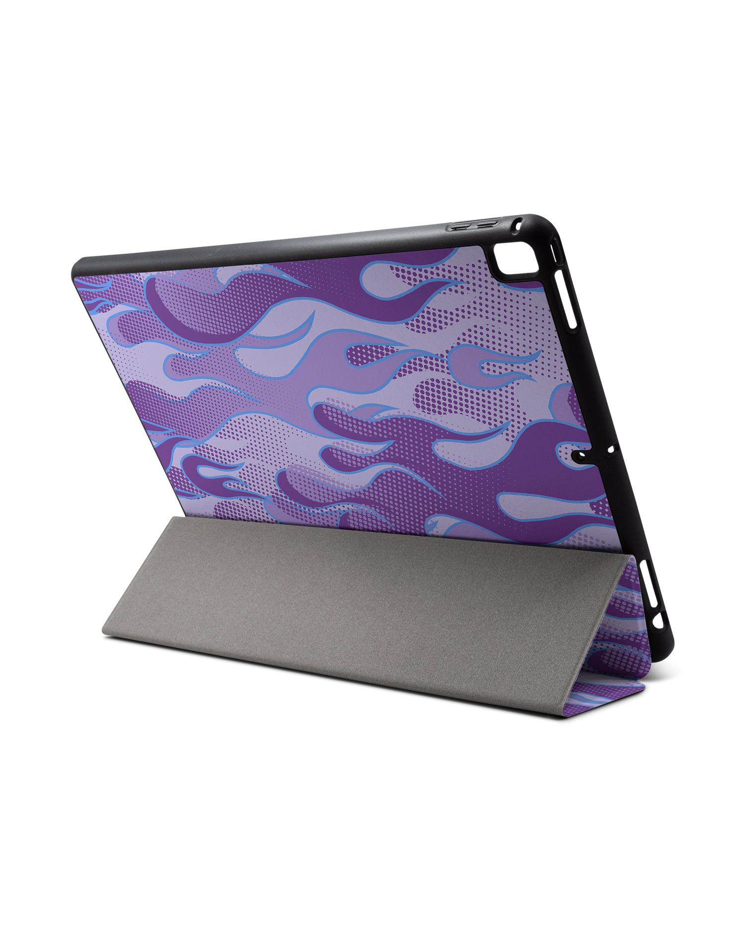 Purple Flames iPad Case with Pencil Holder for Apple iPad Pro 2 12.9