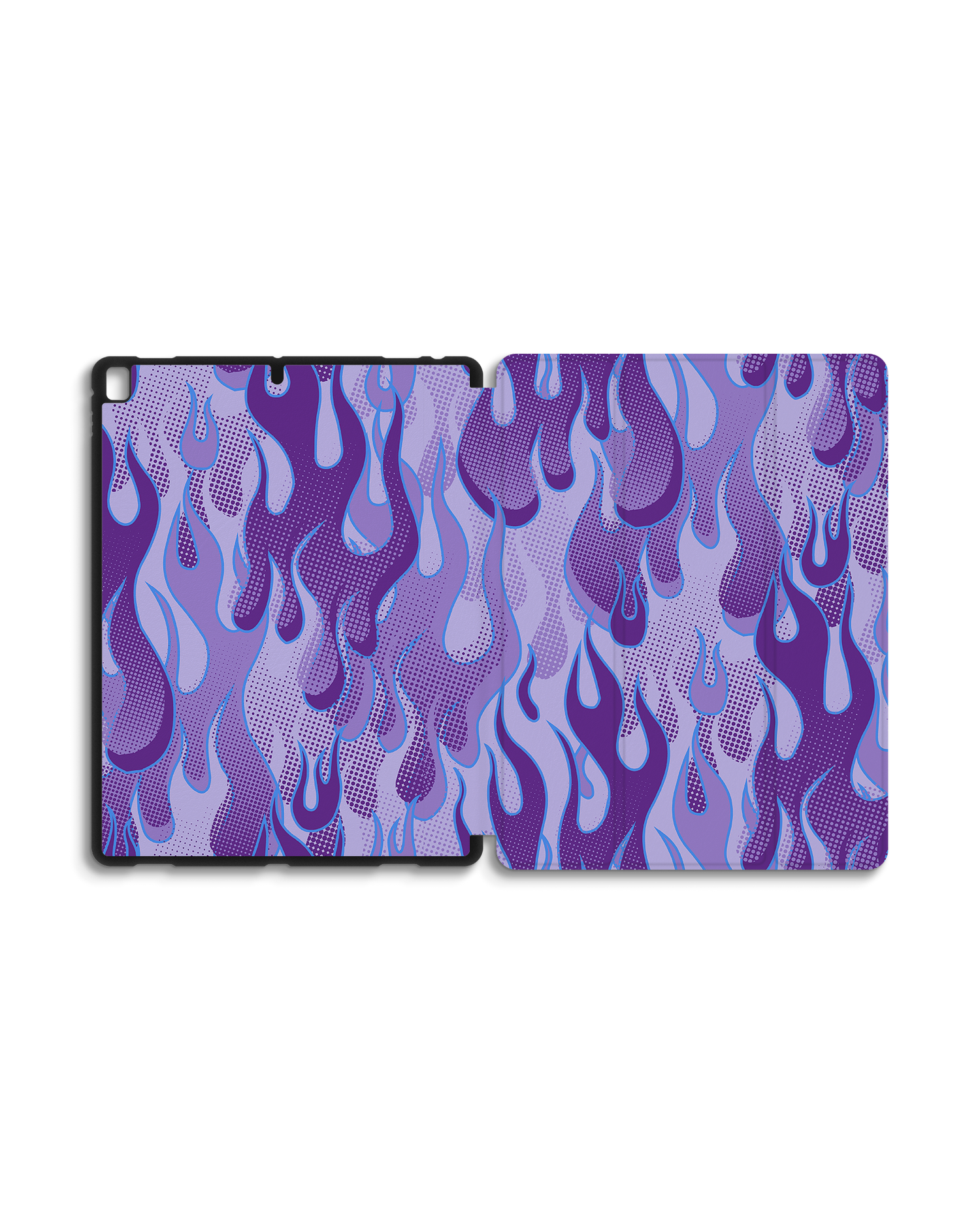 Purple Flames iPad Case with Pencil Holder for Apple iPad Pro 2 12.9