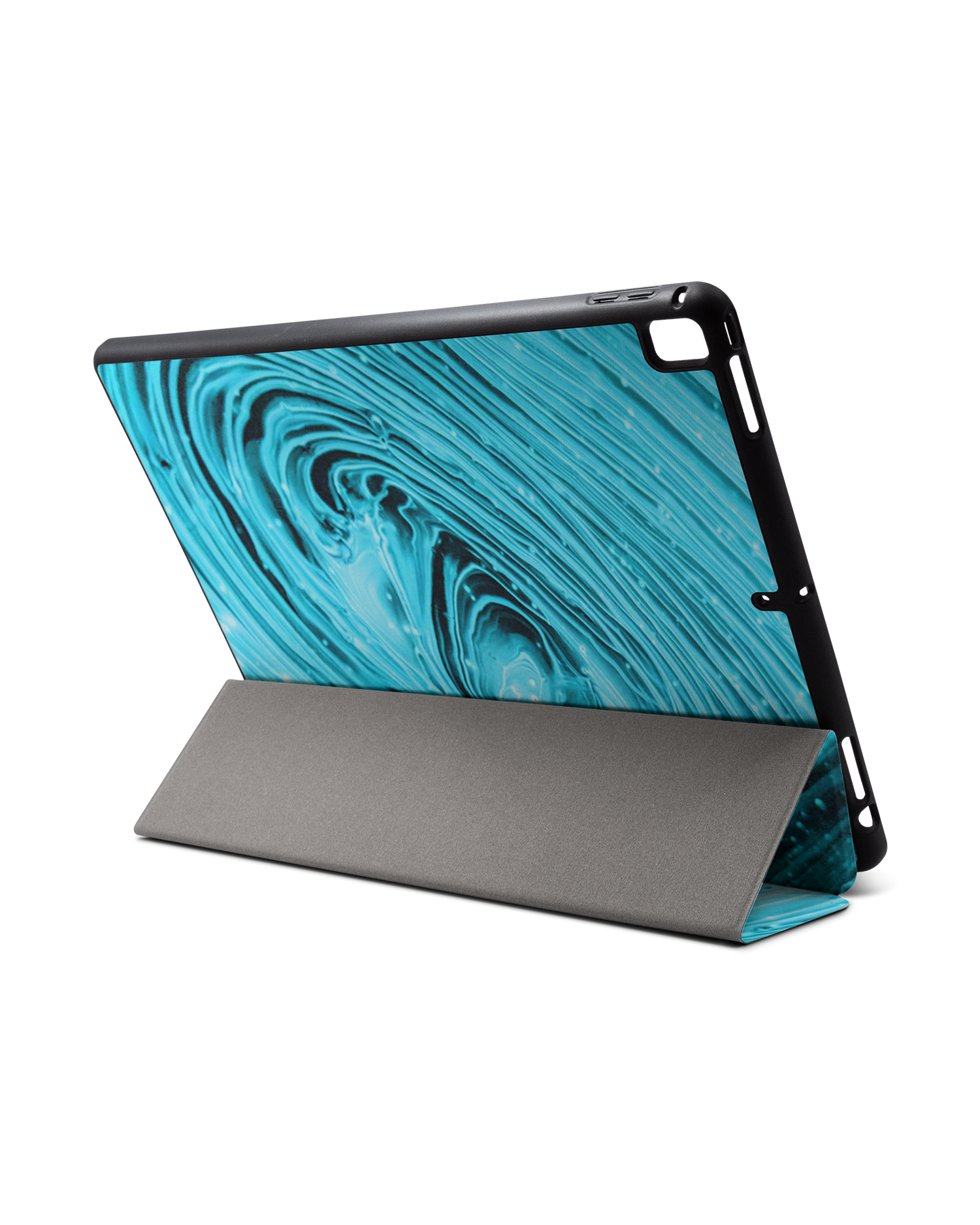 Turquoise Ripples iPad Case with Pencil Holder for Apple iPad Pro 2 12.9