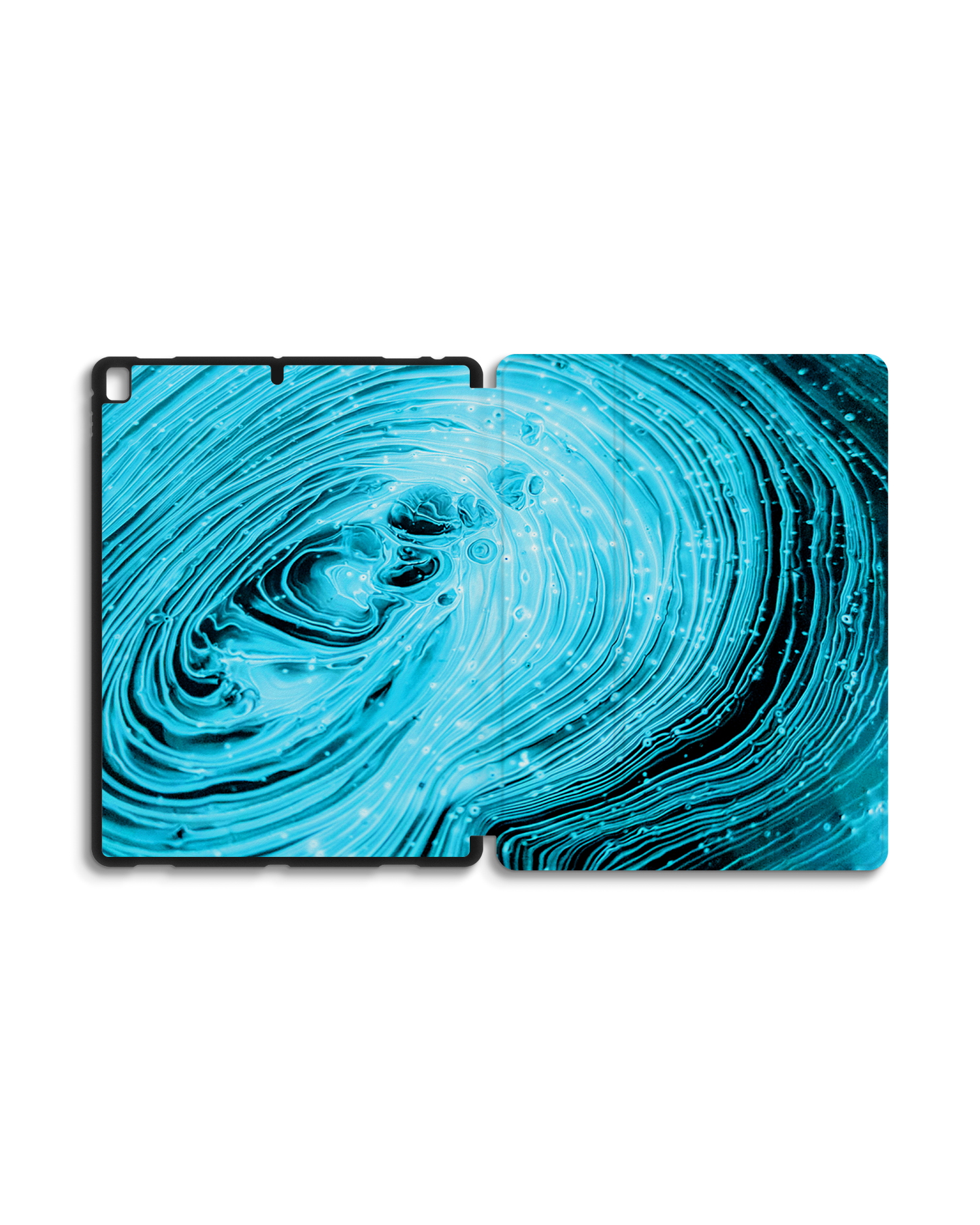 Turquoise Ripples iPad Case with Pencil Holder for Apple iPad Pro 2 12.9