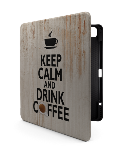 Drink Coffee iPad Case with Pencil Holder for Apple iPad Pro 6 12.9" (2022), Apple iPad Pro 5 12.9" (2021), Apple iPad Pro 4 12.9" (2020)