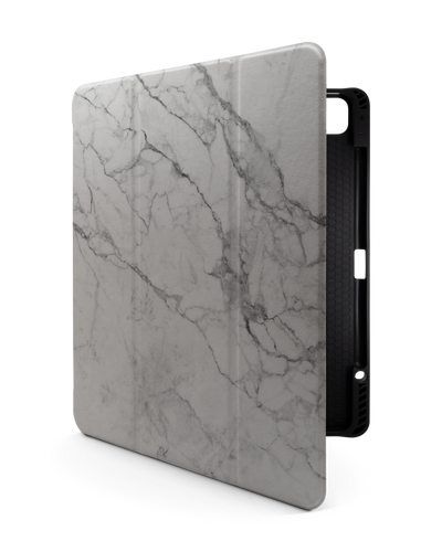 White Marble iPad Case with Pencil Holder for Apple iPad Pro 6 12.9" (2022), Apple iPad Pro 5 12.9" (2021), Apple iPad Pro 4 12.9" (2020)