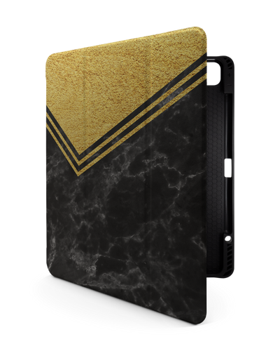 Gold Marble iPad Case with Pencil Holder for Apple iPad Pro 6 12.9" (2022), Apple iPad Pro 5 12.9" (2021), Apple iPad Pro 4 12.9" (2020)