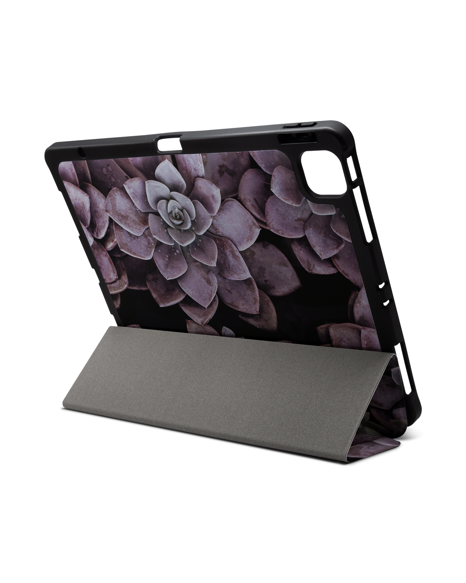 Purple Succulents iPad Case with Pencil Holder for Apple iPad Pro 6 12.9