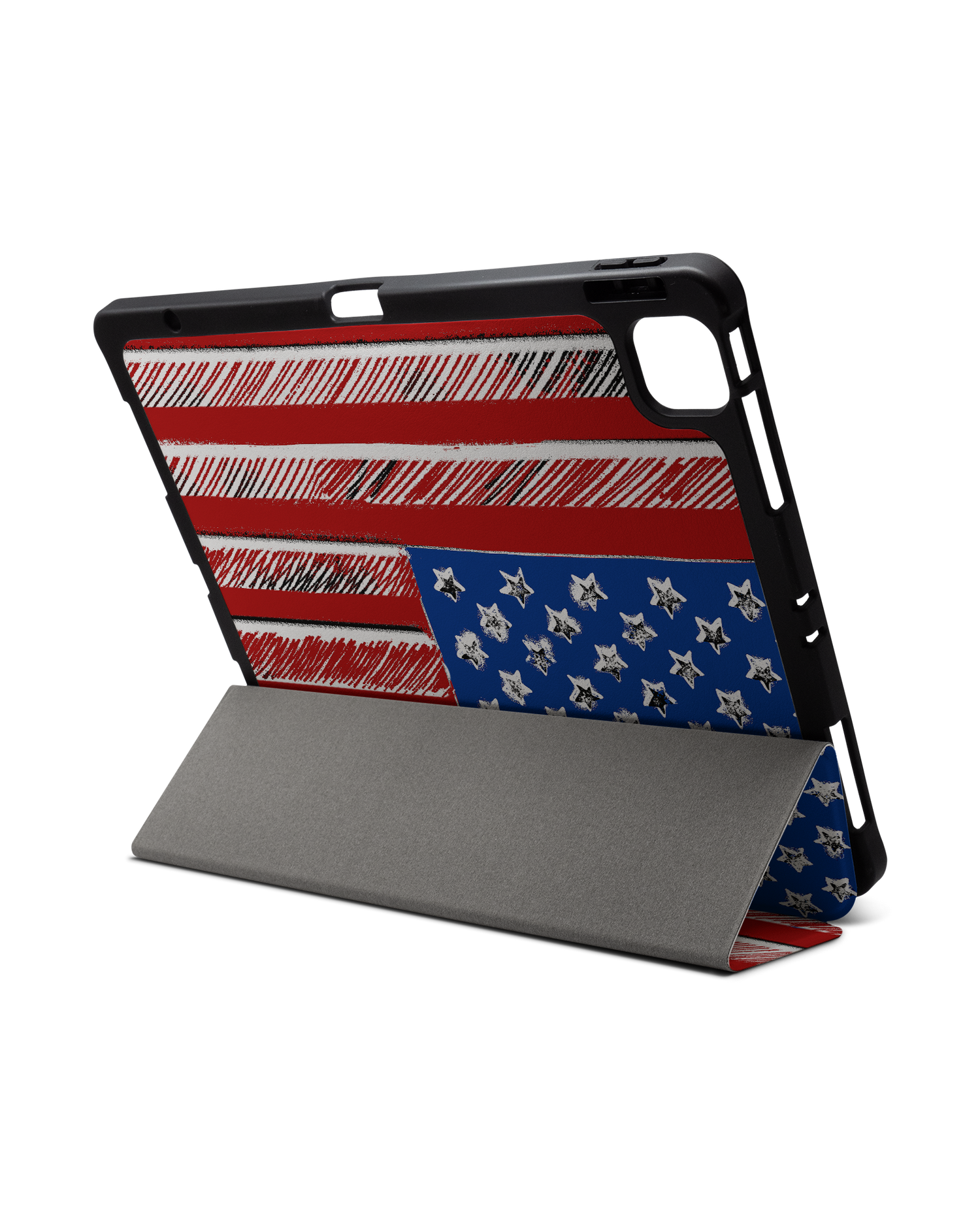 American Flag Color iPad Case with Pencil Holder for Apple iPad Pro 6 12.9