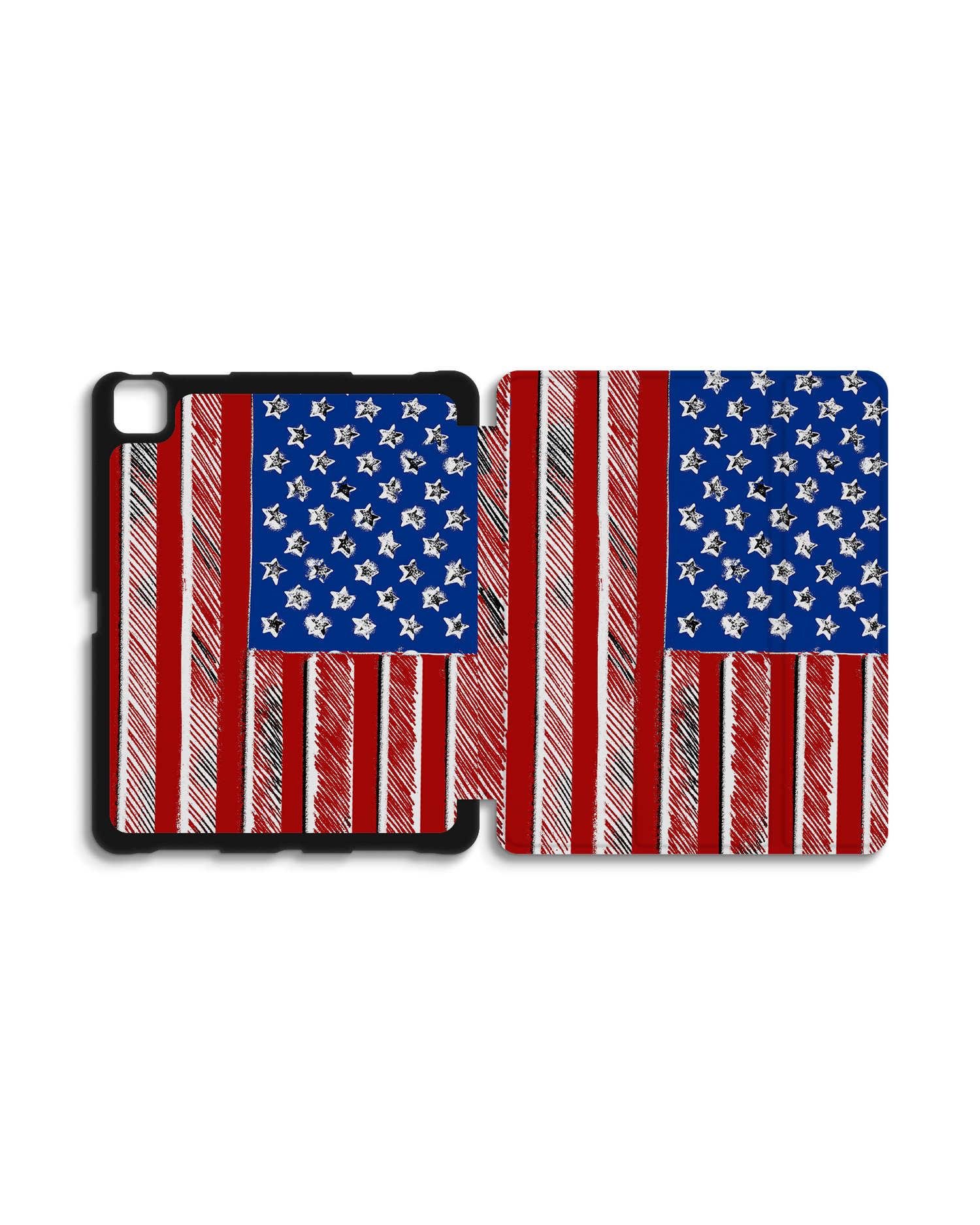 American Flag Color iPad Case with Pencil Holder for Apple iPad Pro 6 12.9
