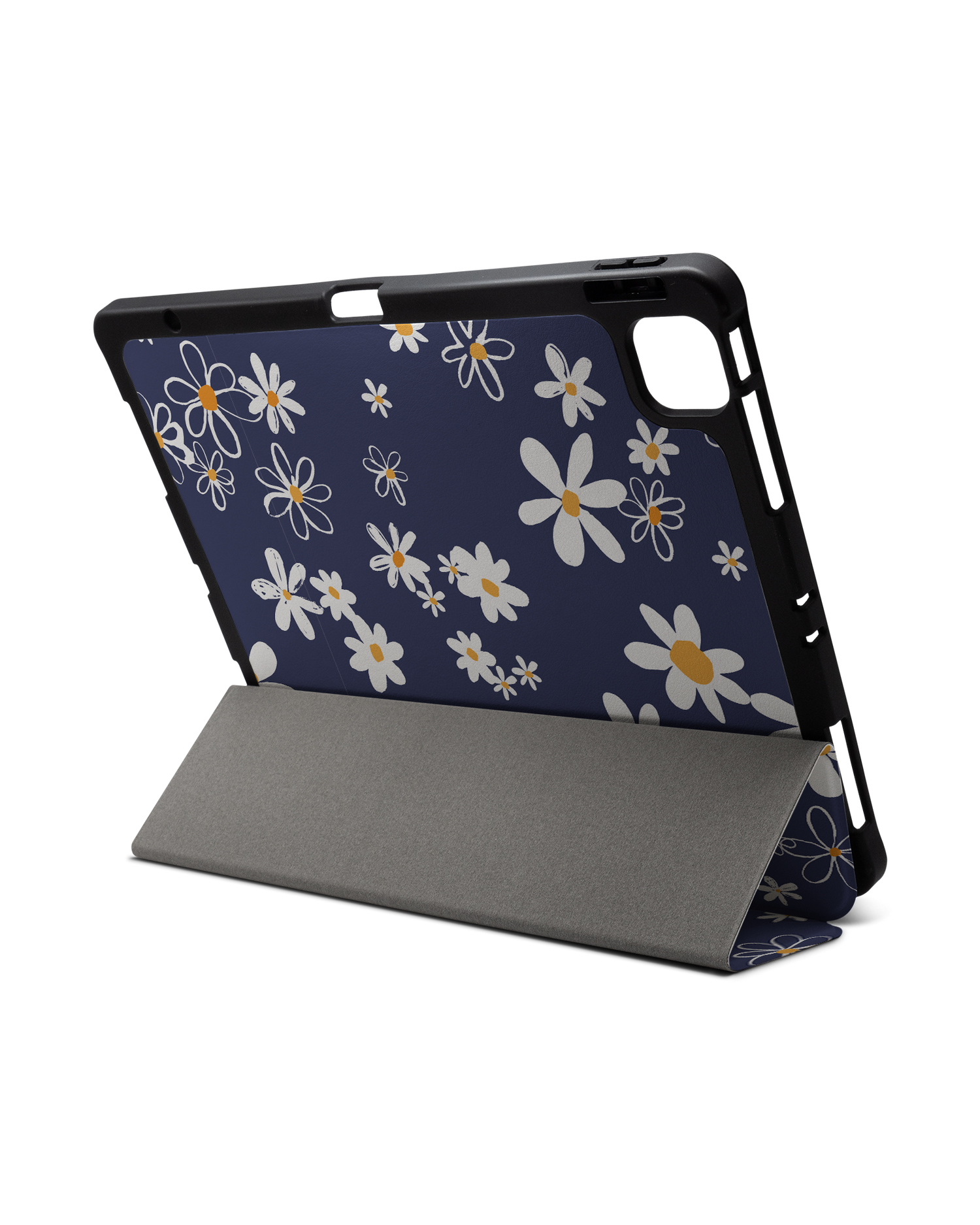 Navy Daisies iPad Case with Pencil Holder for Apple iPad Pro 6 12.9