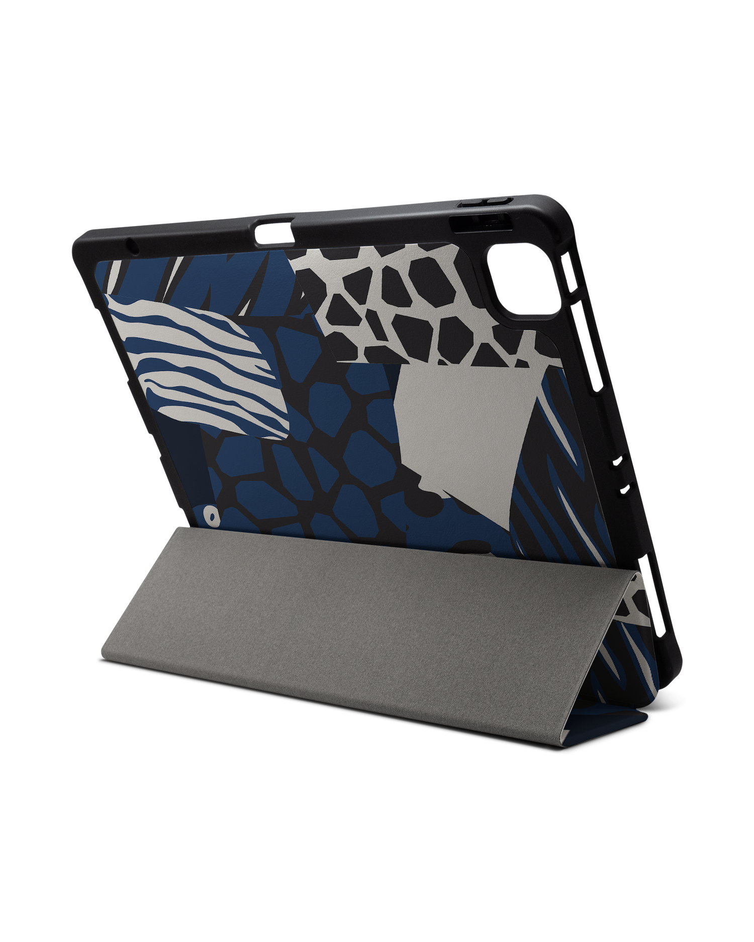 Animal Print Patchwork iPad Case with Pencil Holder for Apple iPad Pro 6 12.9