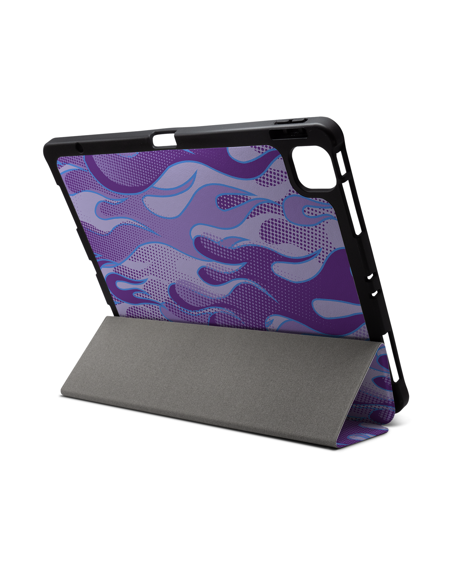 Purple Flames iPad Case with Pencil Holder for Apple iPad Pro 6 12.9