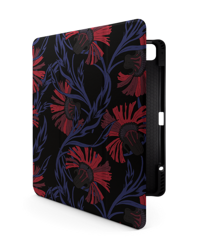 Midnight Floral iPad Case with Pencil Holder for Apple iPad Pro 6 12.9" (2022), Apple iPad Pro 5 12.9" (2021), Apple iPad Pro 4 12.9" (2020)