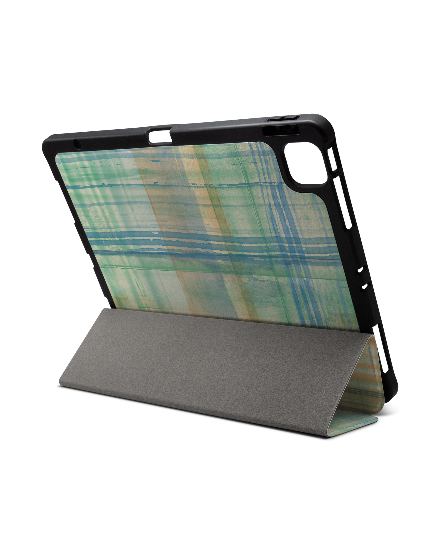 Washed Out Plaid iPad Case with Pencil Holder for Apple iPad Pro 6 12.9