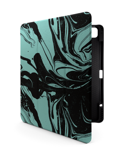 Mint Swirl iPad Case with Pencil Holder for Apple iPad Pro 6 12.9" (2022), Apple iPad Pro 5 12.9" (2021), Apple iPad Pro 4 12.9" (2020)