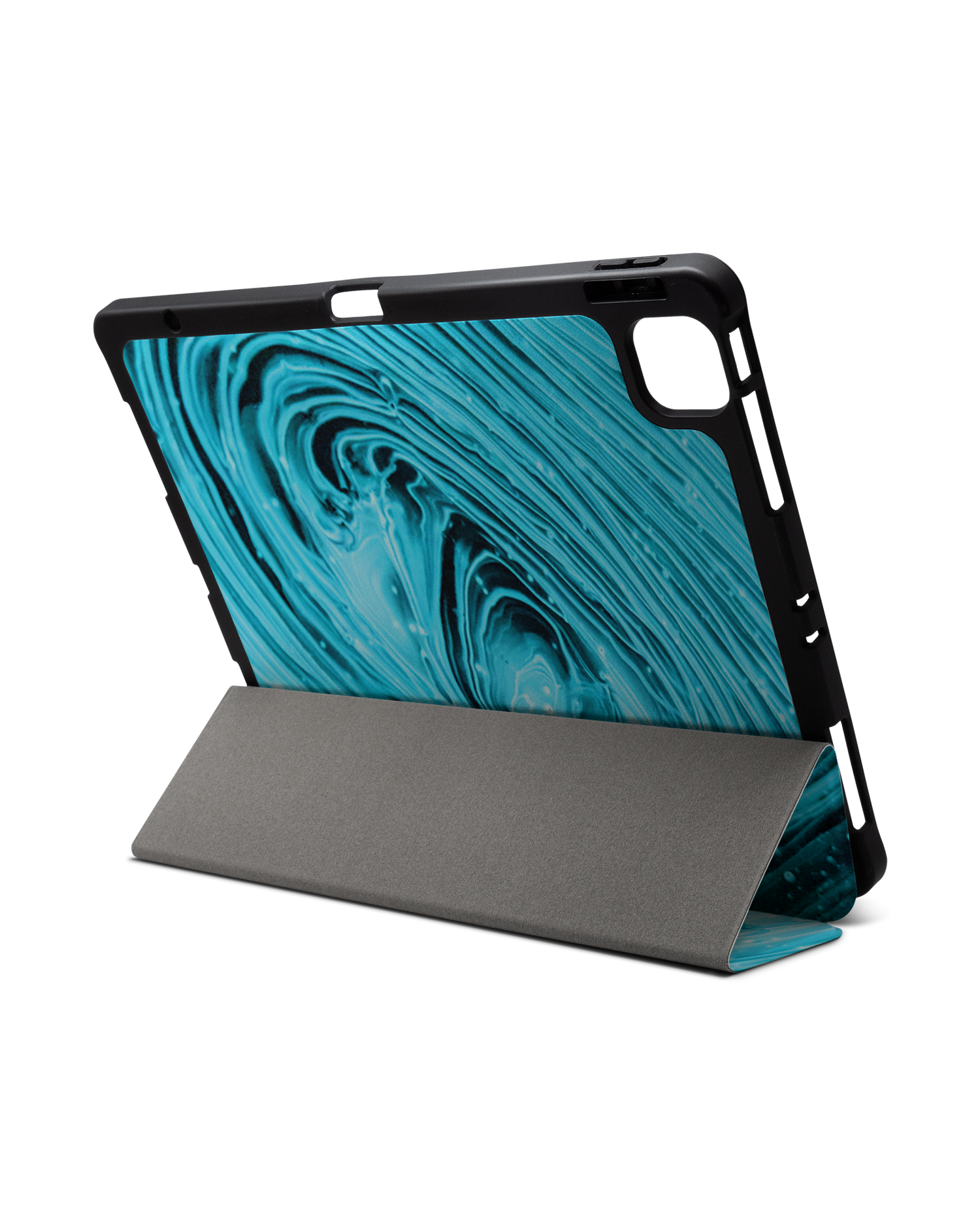 Turquoise Ripples iPad Case with Pencil Holder for Apple iPad Pro 6 12.9