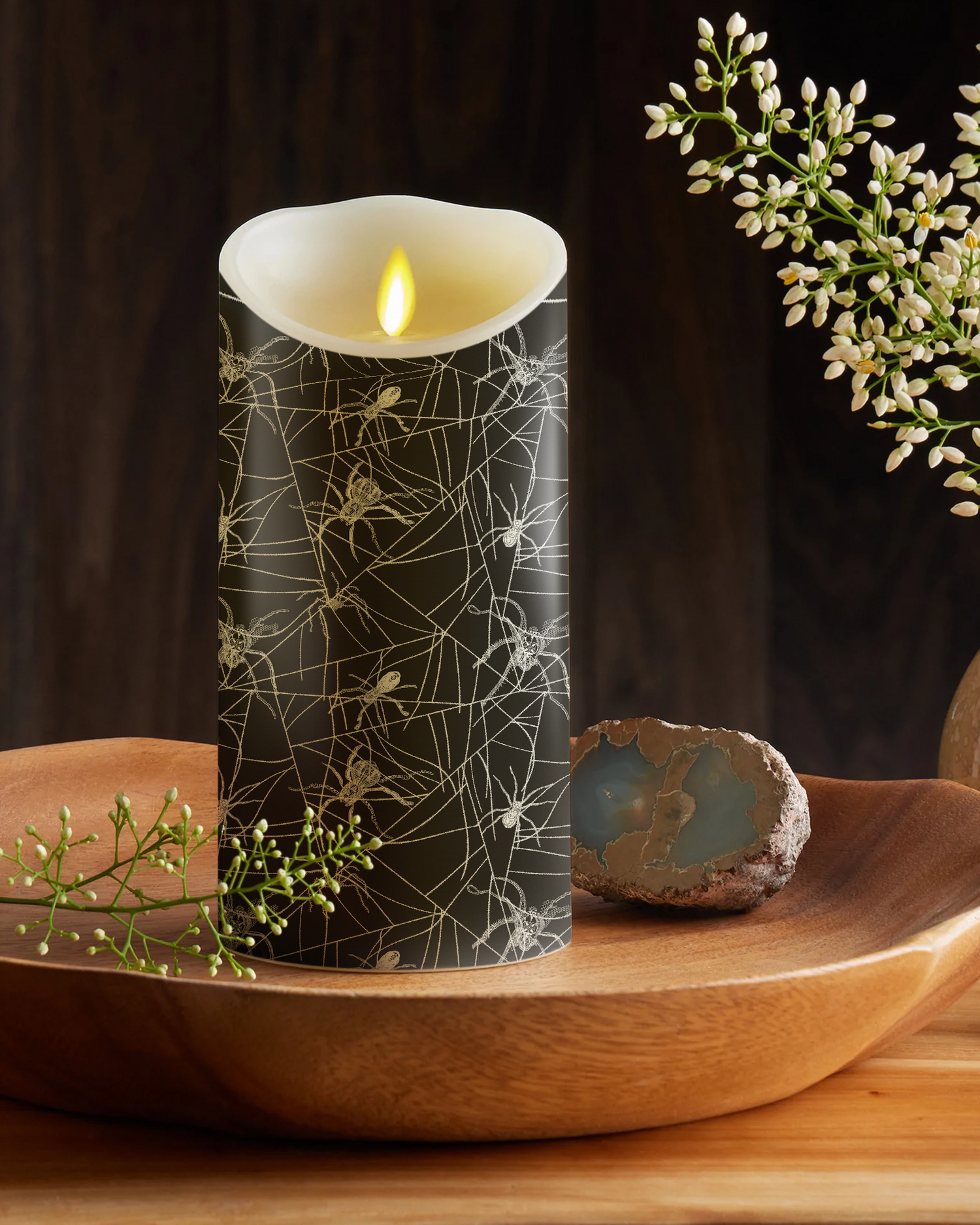 Spiders And Webs Luminara Candle Sticker